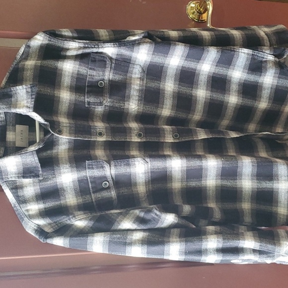 Jachs Men's Casual Black and White Plaid Flannel Shirt Large - Picture 1 of 9
